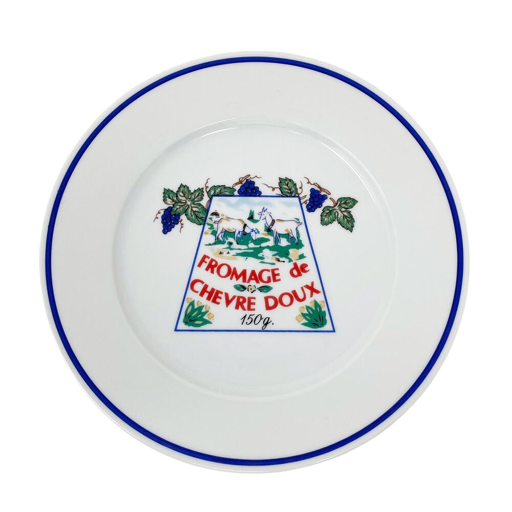 Revol Fromage de Chevre Doux 150 g Cheese Salad Plate France Blue White Blue GUC